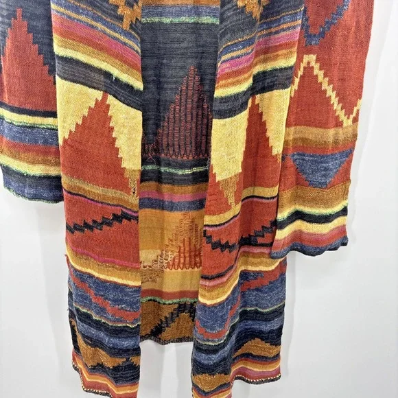 Free People Lima Aztec Hooded Cardigan Duster Sweater Long Women Medium - Picture 2 of 8